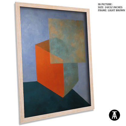 Artwork in Light Brown Frame