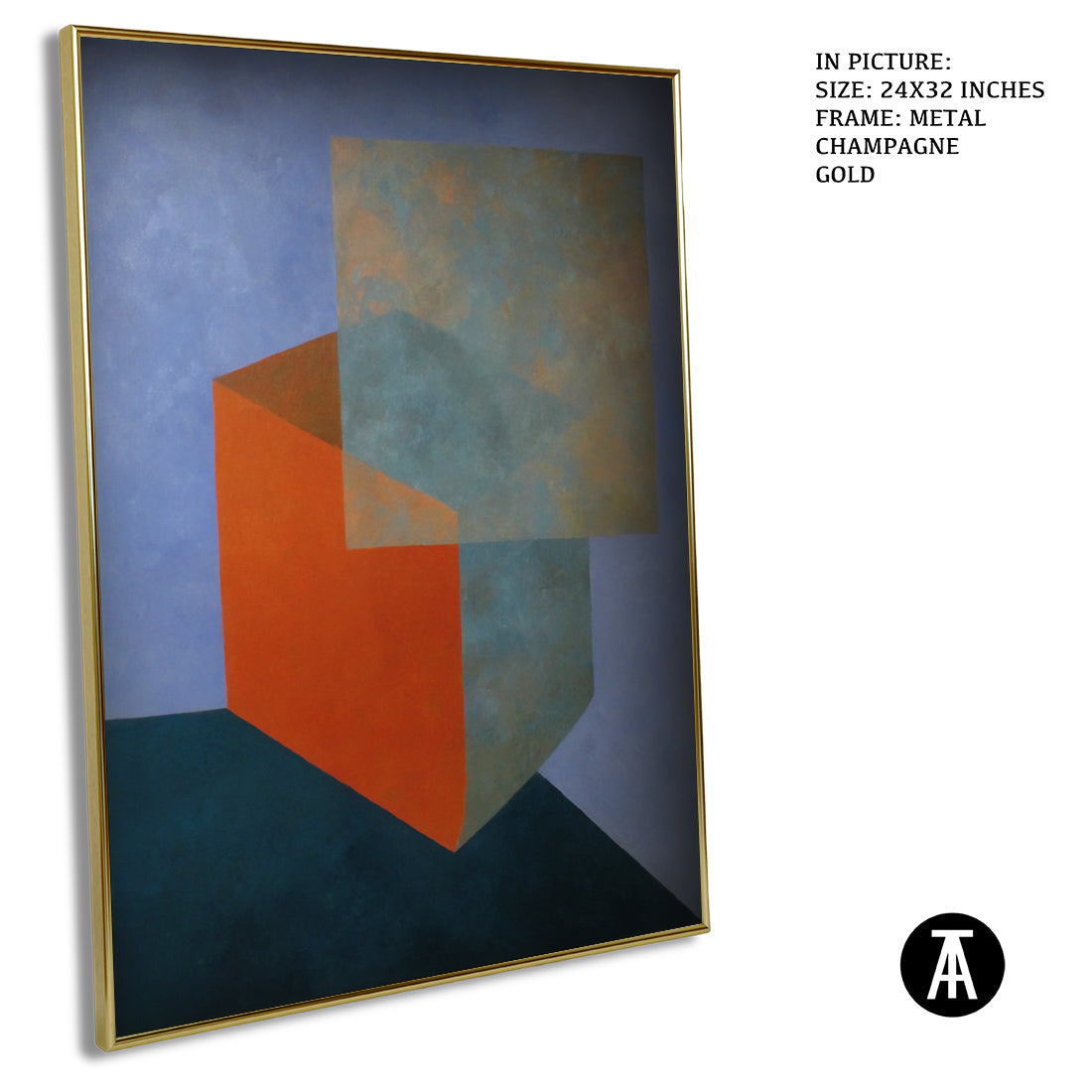 Artwork in Metal Champagne Gold Frame