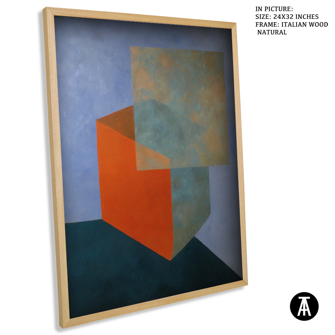 Artwork in Natural Wood Frame