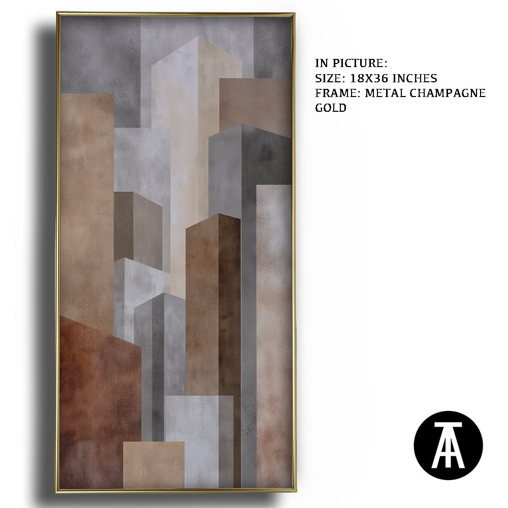 Artwork in Metal Champagne Gold Frame