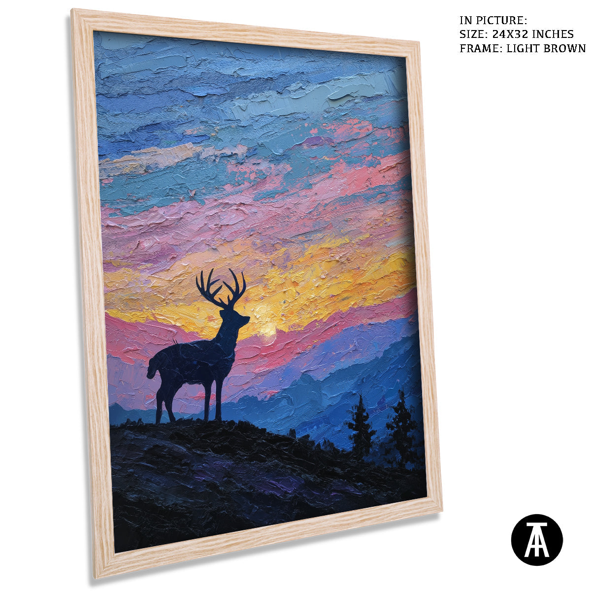 Artwork in Dark Brown Frame