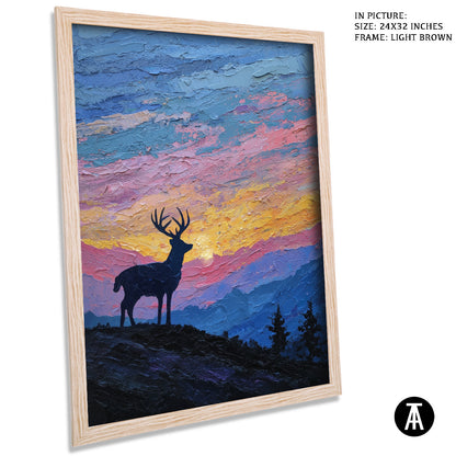 Artwork in Dark Brown Frame