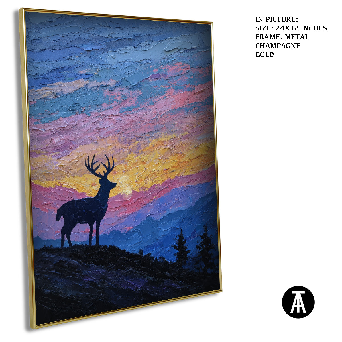 Artwork in Light Brown Frame