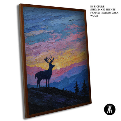 Artwork in Dark Wood Frame
