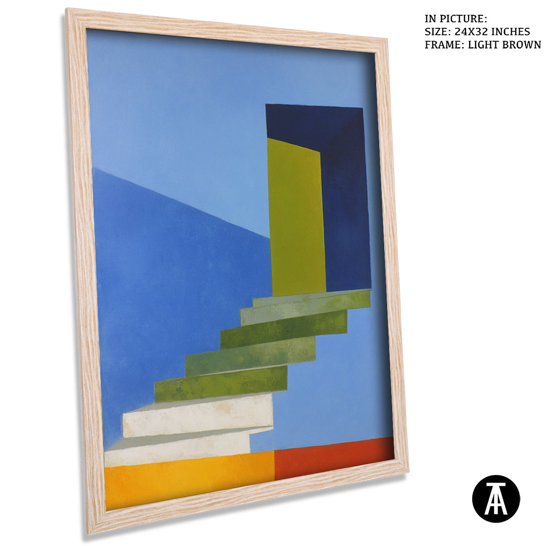 Artwork in Light Brown Frame