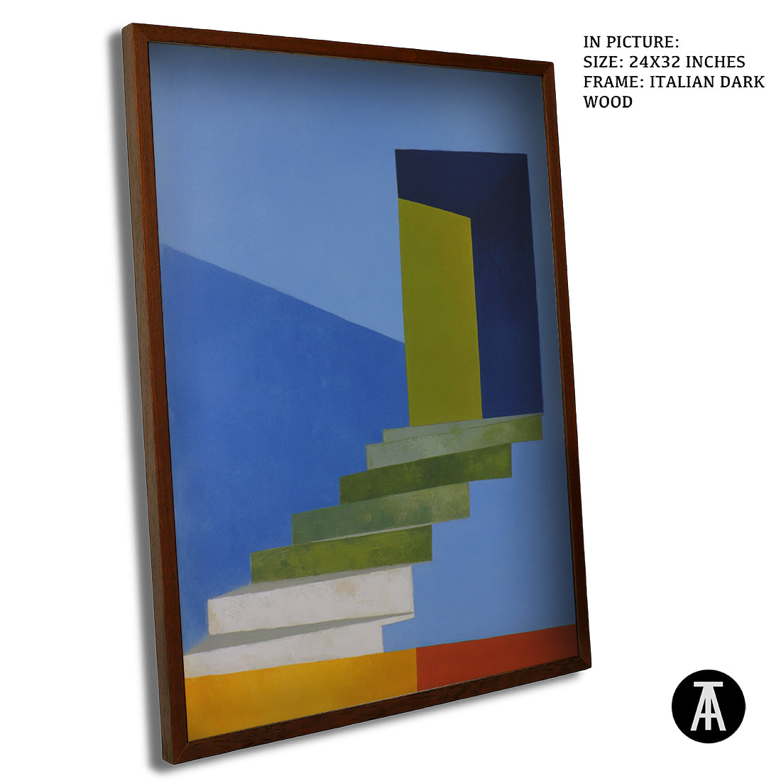 Artwork in Dark Wood Frame