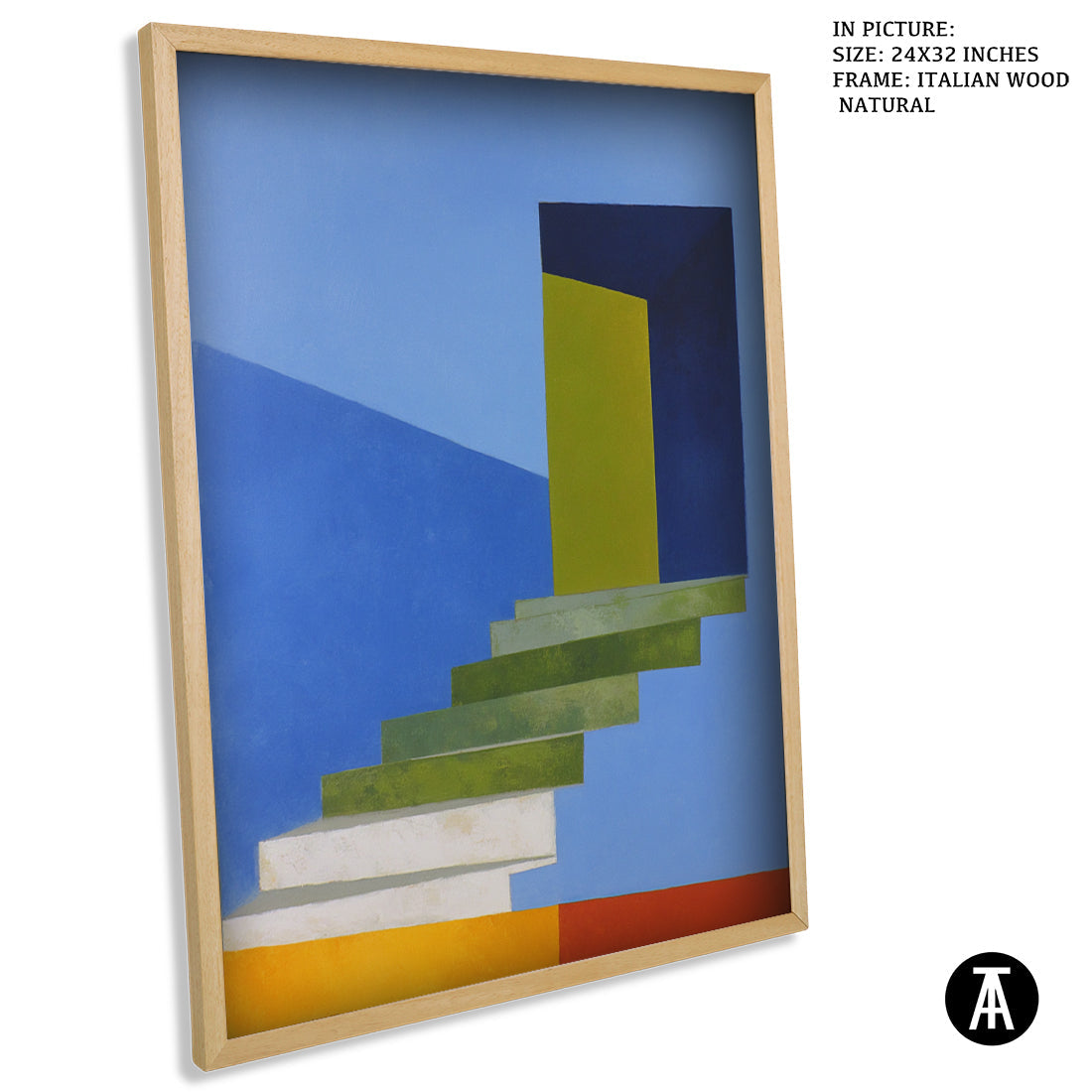 Artwork in Natural Wood Frame