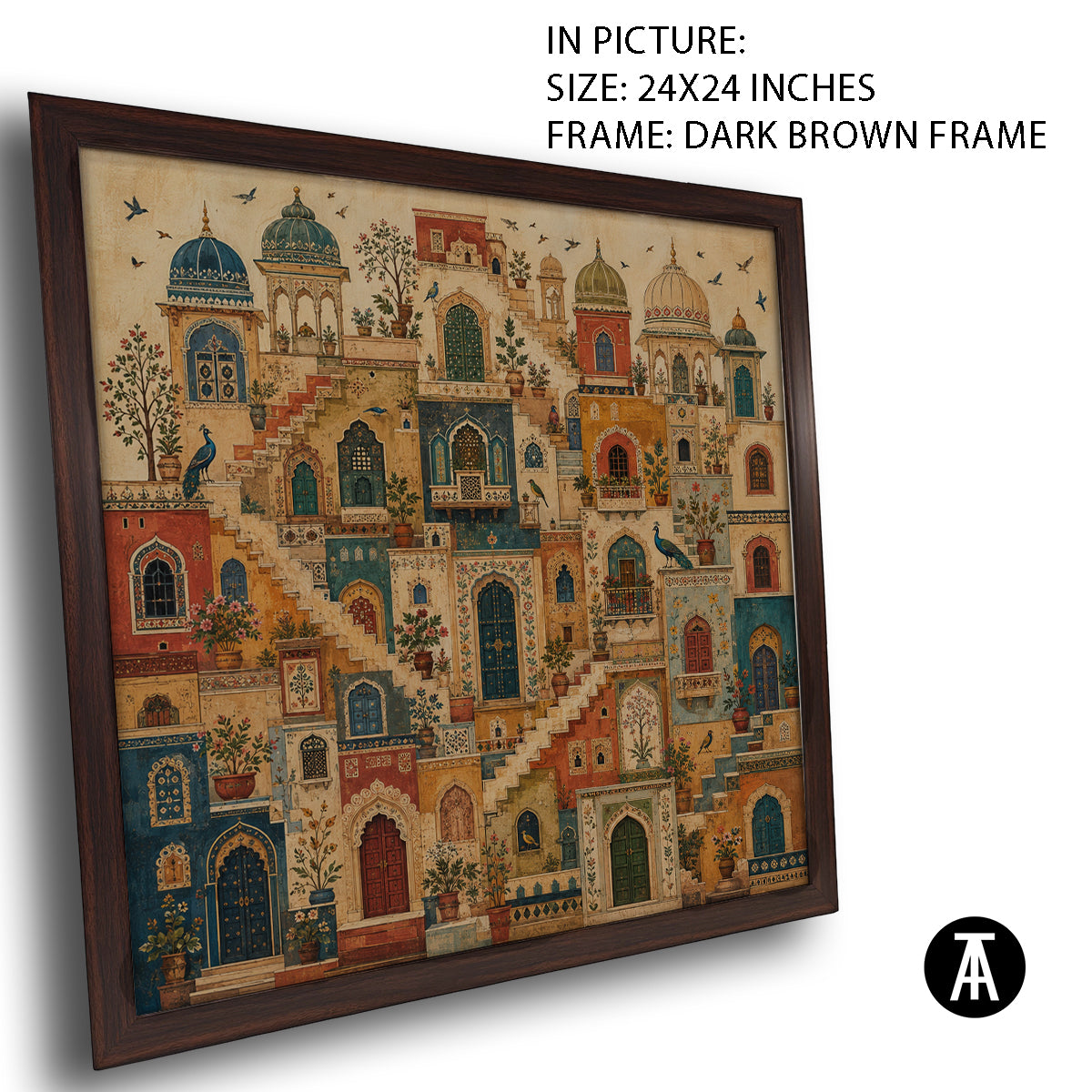 Artwork in Dark Brown Frame