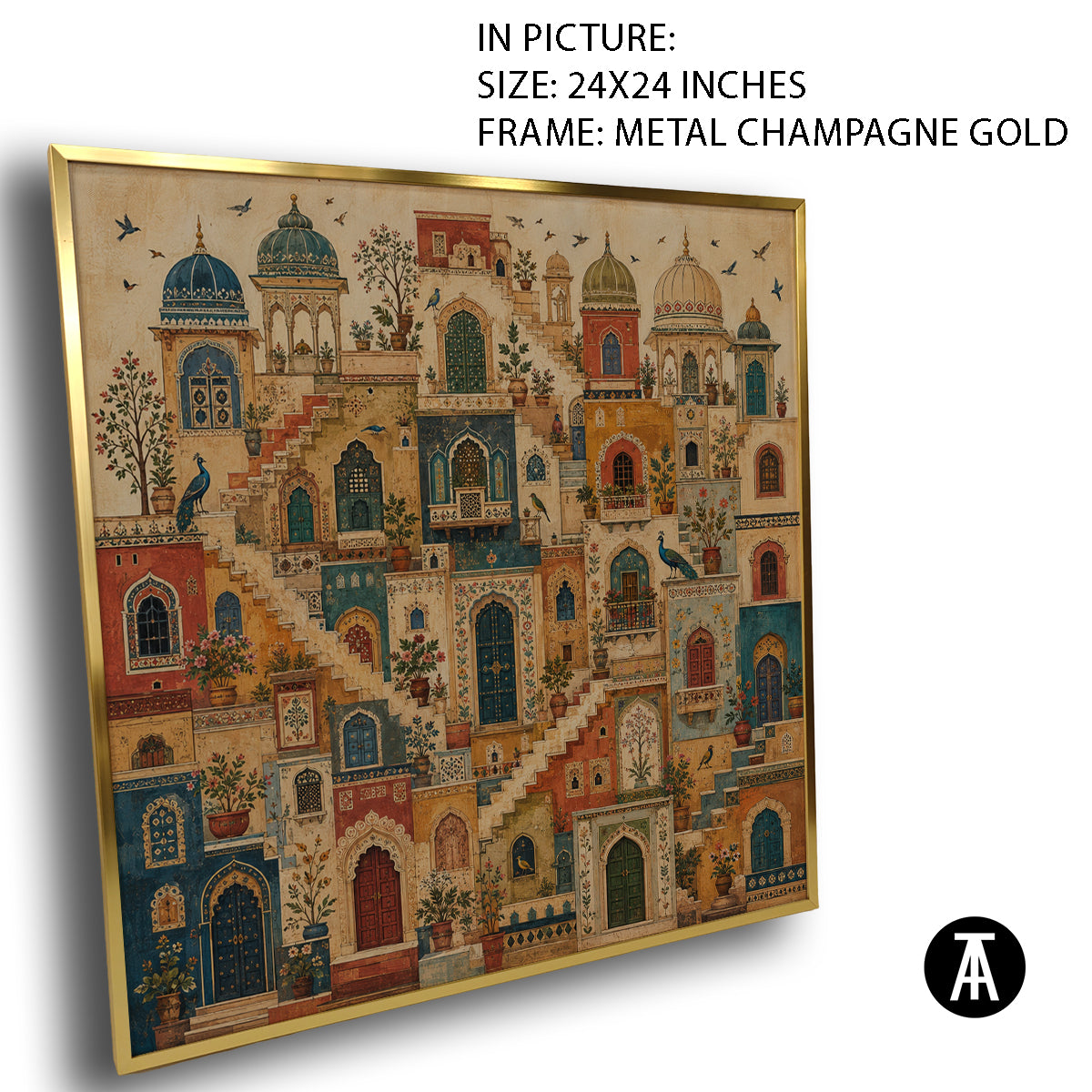 Artwork in Metal Champagne Gold Frame