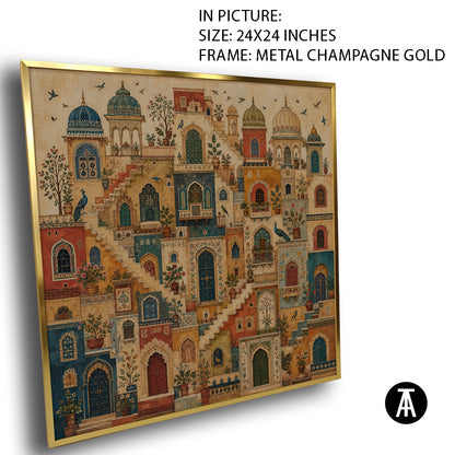 Artwork in Metal Champagne Gold Frame
