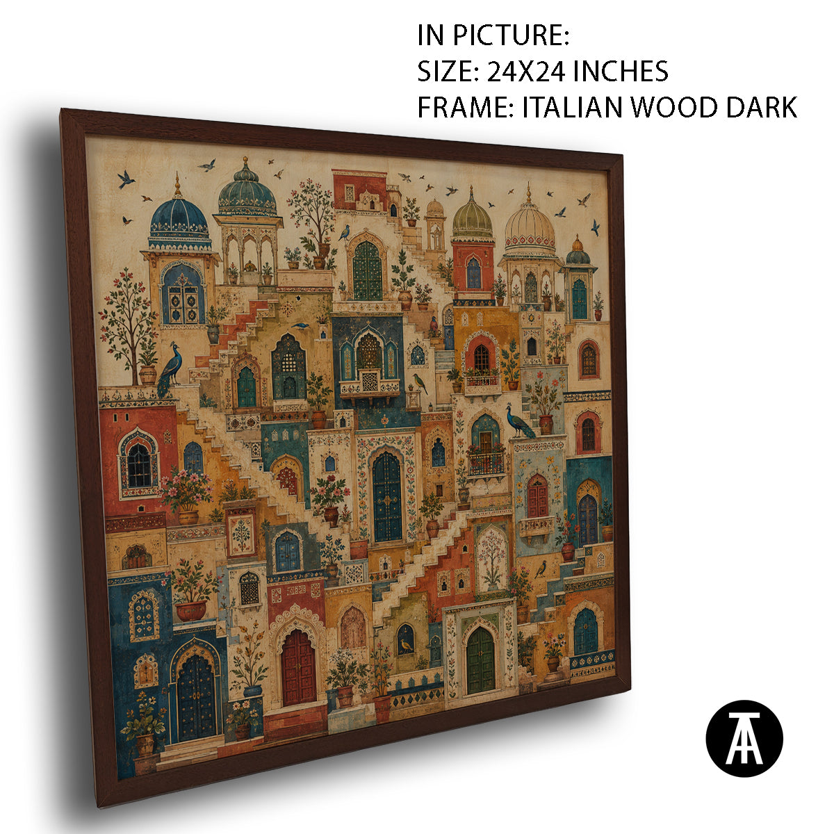 Artwork in Dark Wood Frame
