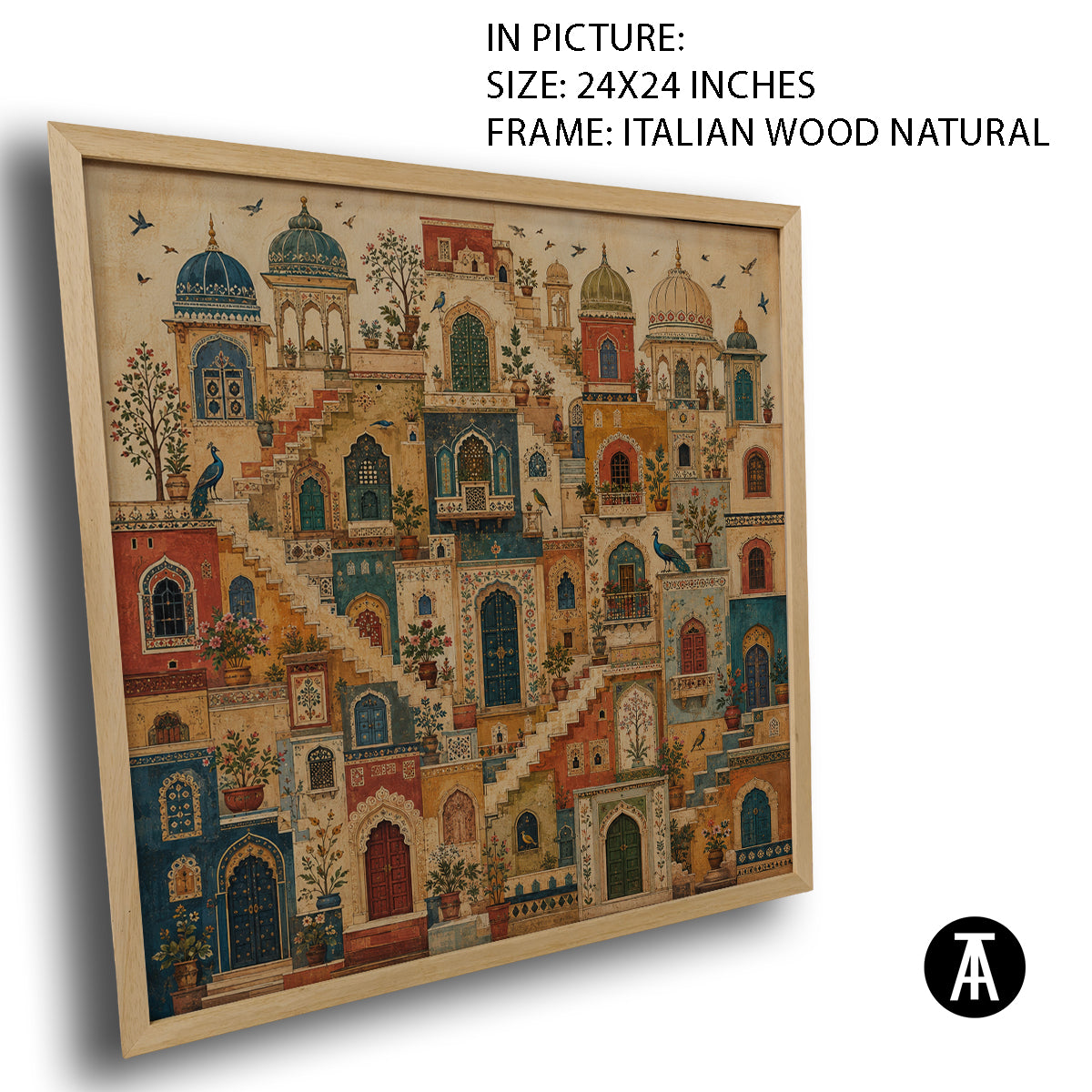 Artwork in Natural Wood Frame