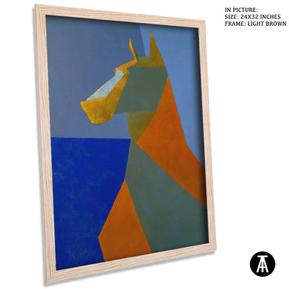 Artwork in Light Brown Frame