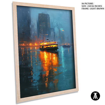 Artwork in Light Brown Frame