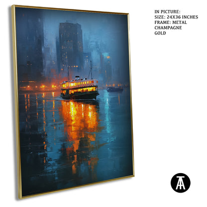Artwork in Metal Champagne Gold Frame