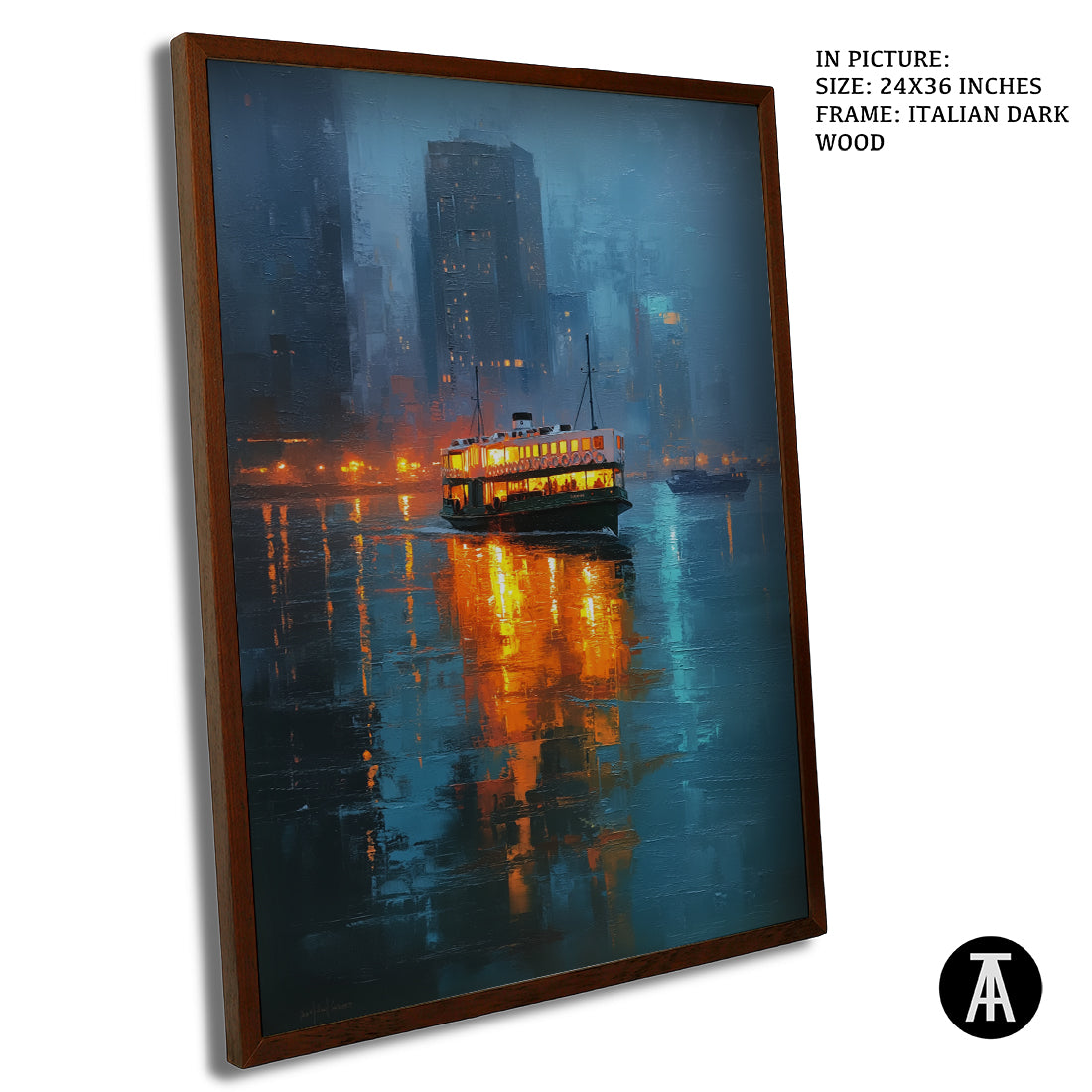 Artwork in Dark Wood Frame