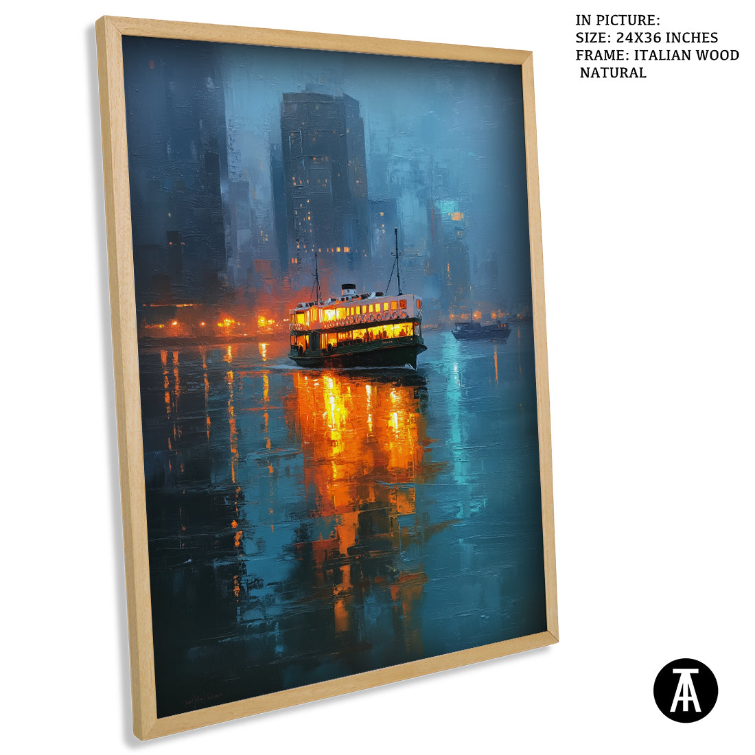 Artwork in Natural Wood Frame
