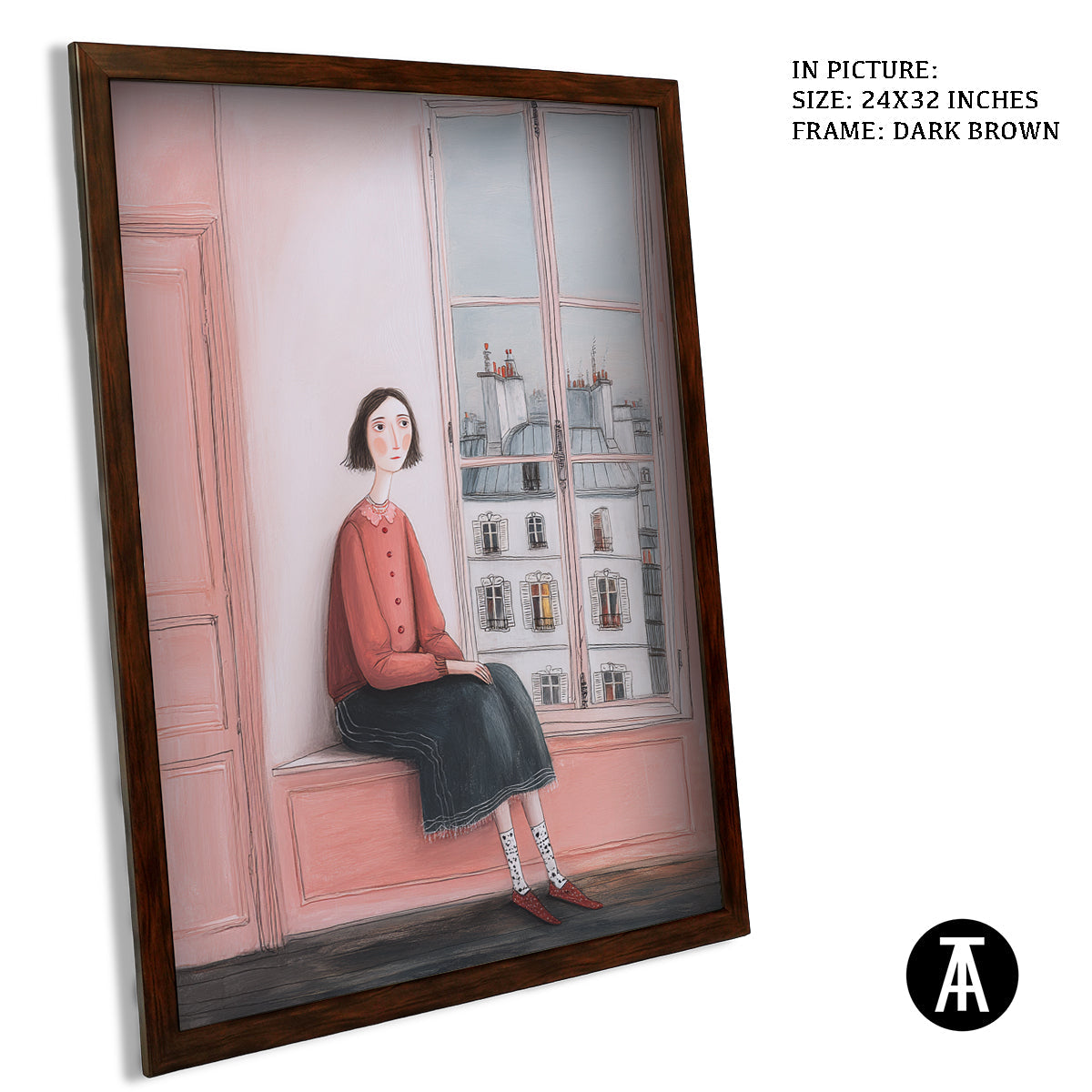 Artwork in Dark Brown Frame