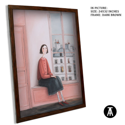 Artwork in Dark Brown Frame