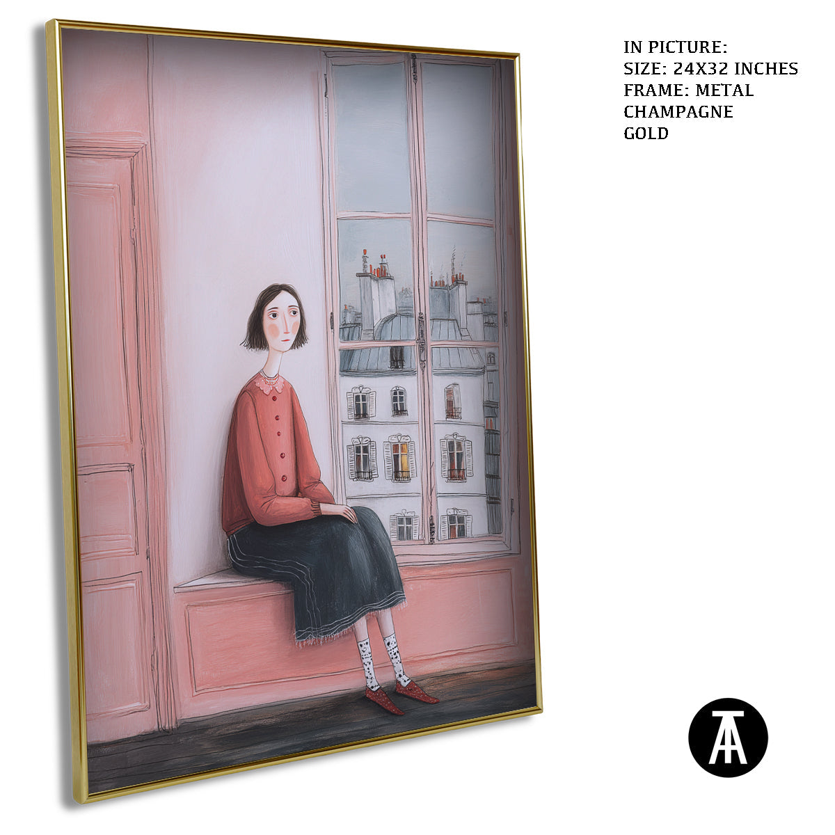 Artwork in Metal Champagne Gold Frame