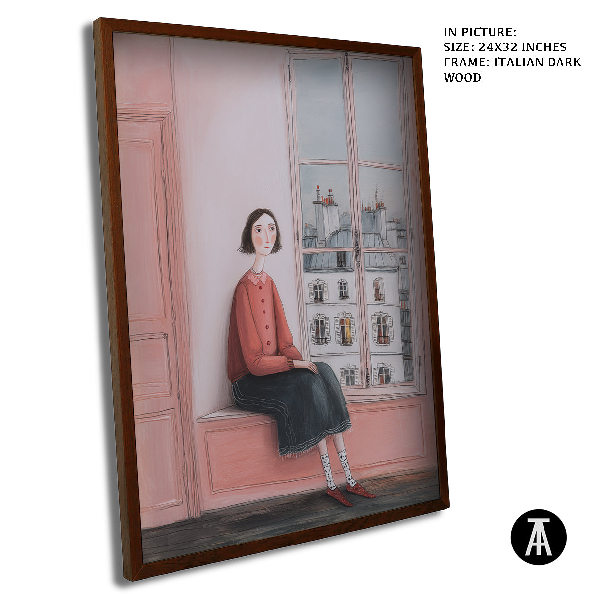 Artwork in Dark Wood Frame