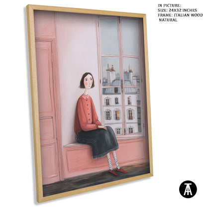 Artwork in Natural Wood Frame