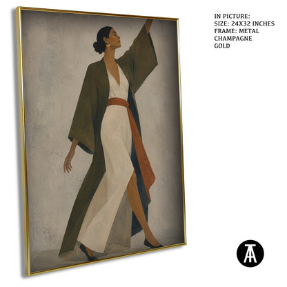 Artwork in Metal Champagne Gold Frame