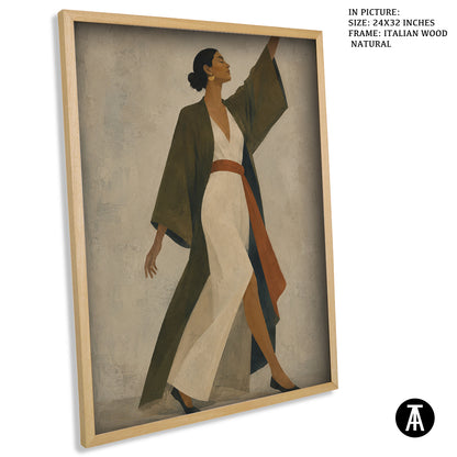 Artwork in Natural Wood Frame