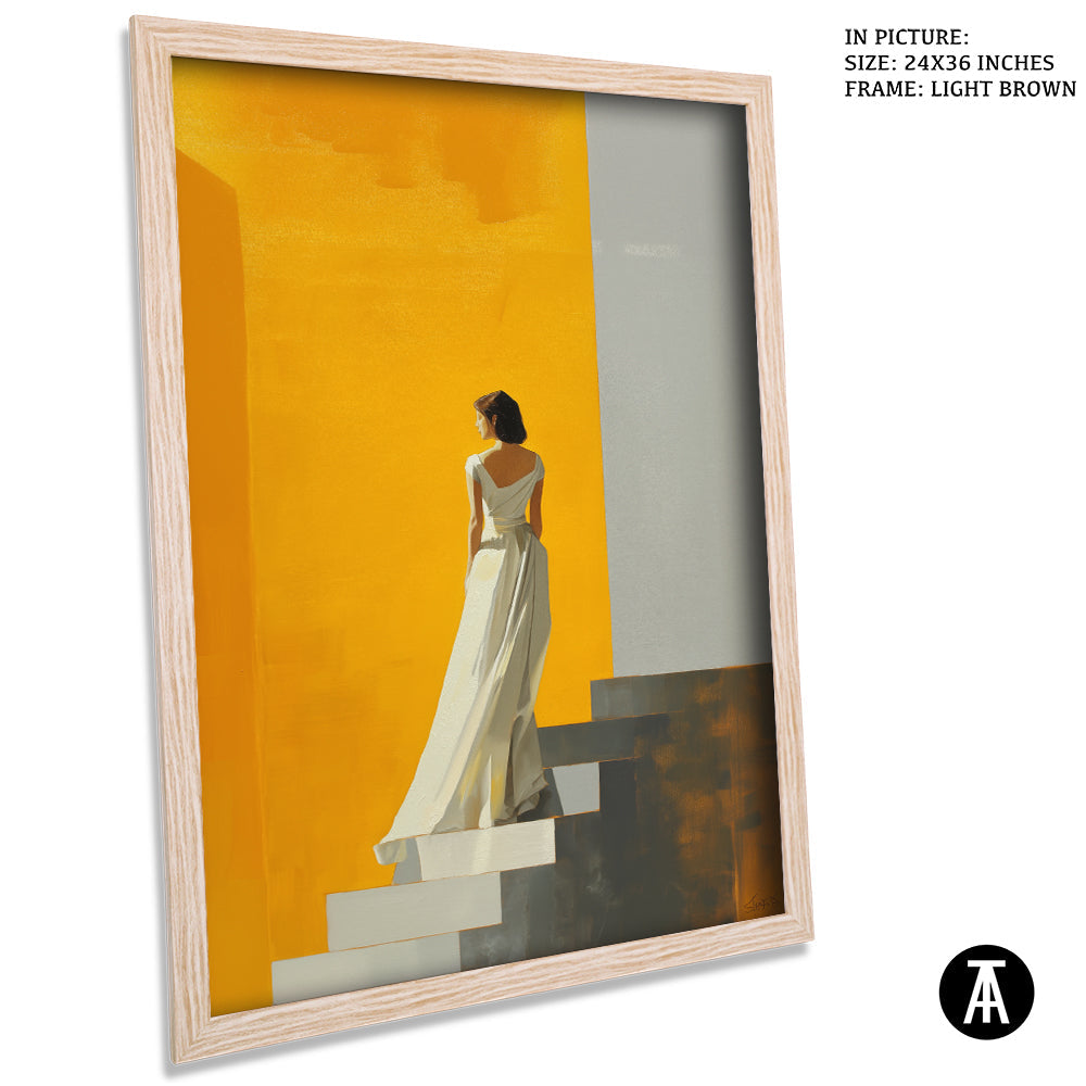 Artwork in Light Brown Frame