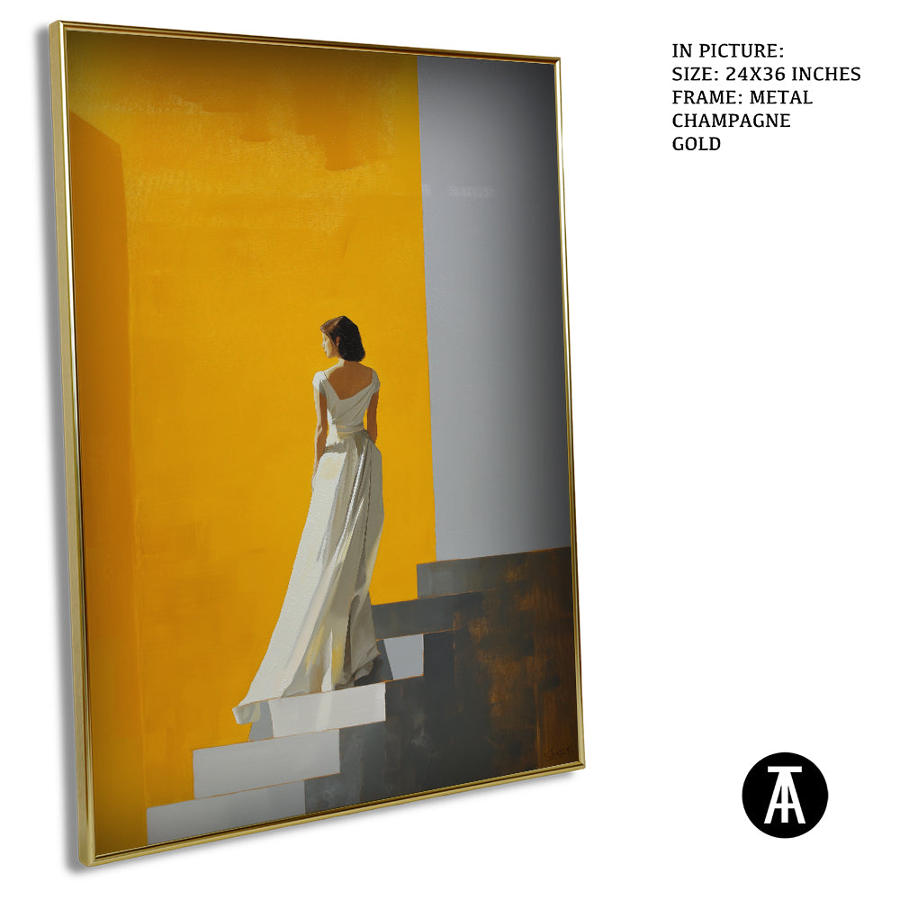 Artwork in Metal Champagne Gold Frame