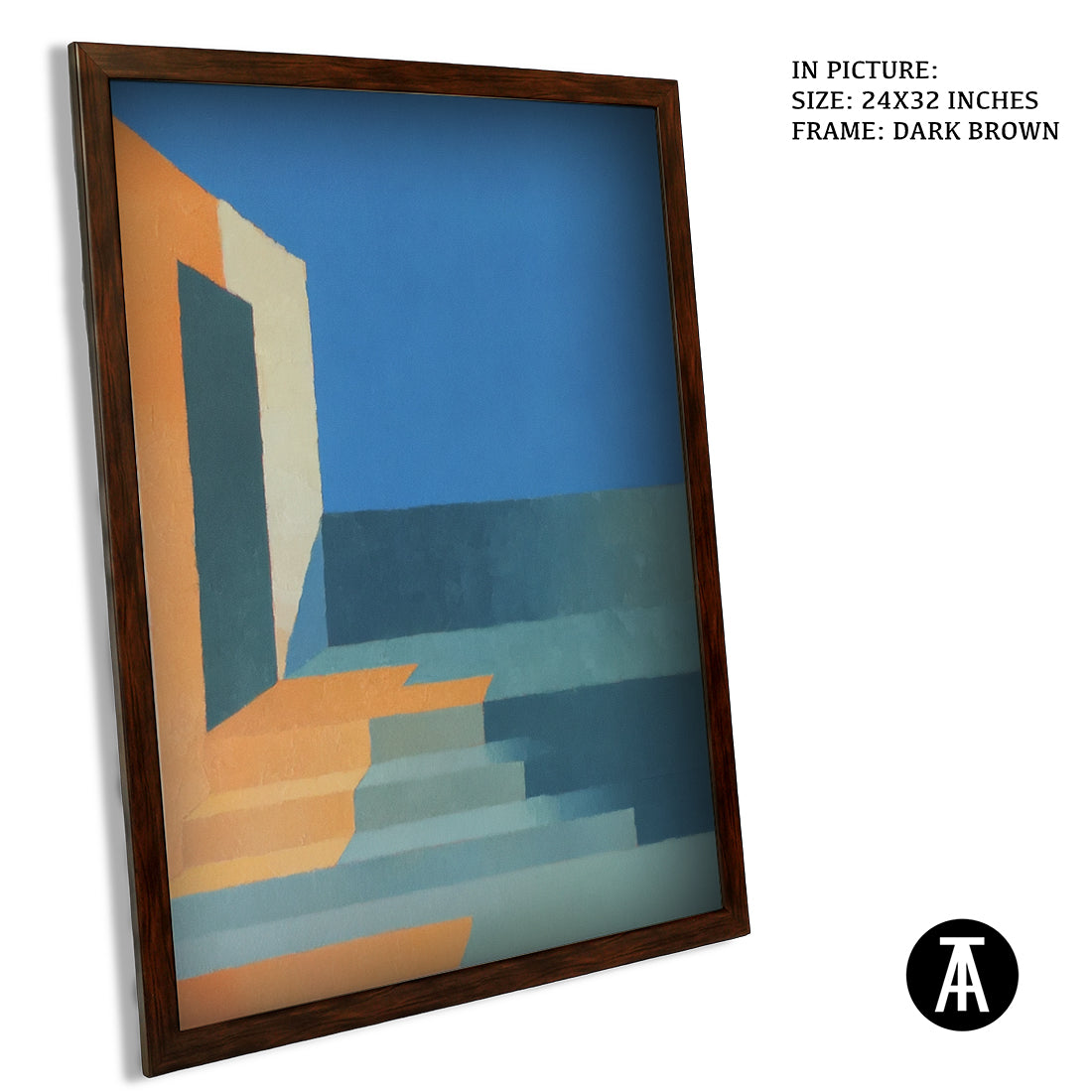 Artwork in Dark Brown Frame