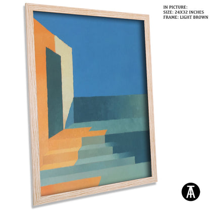 Artwork in Light Brown Frame