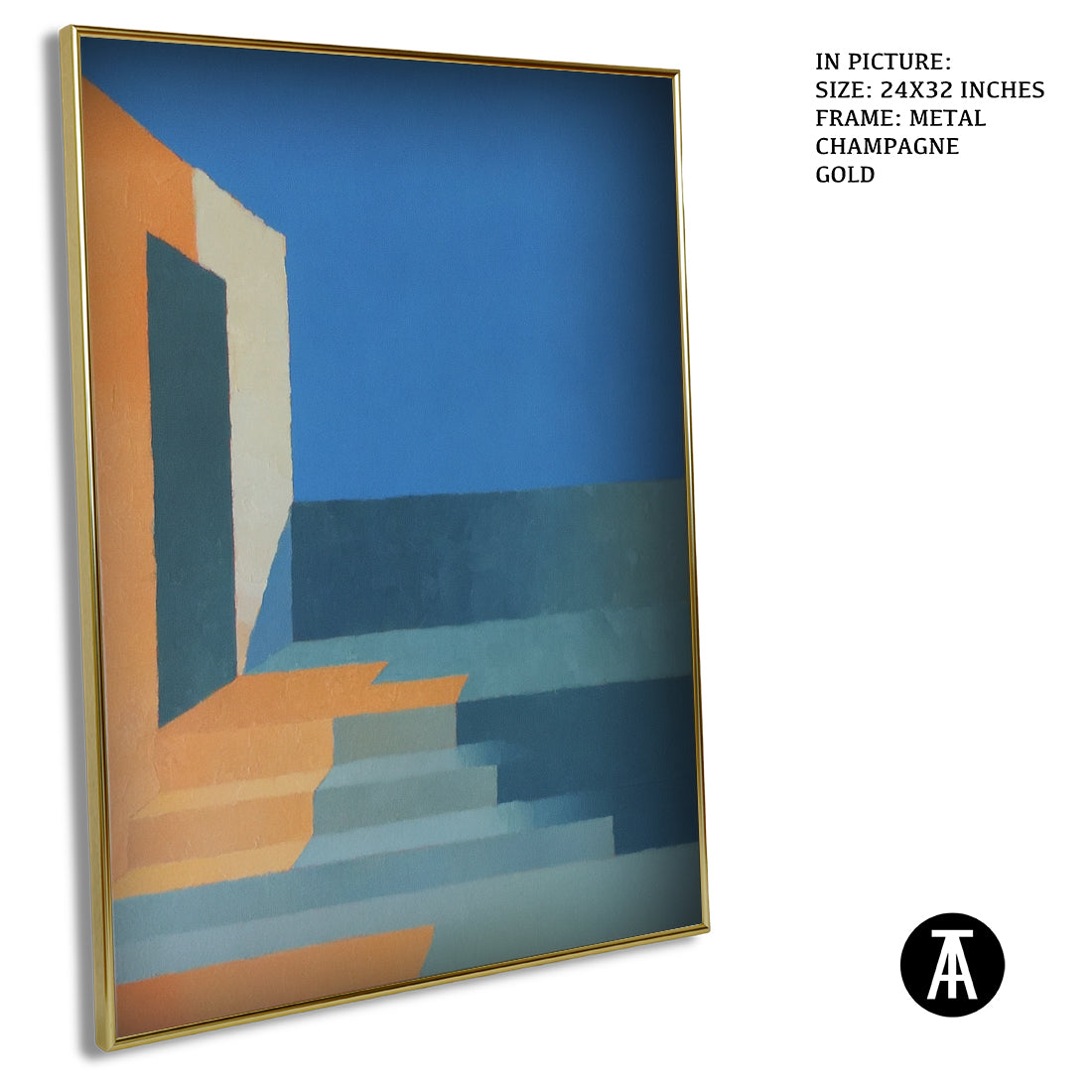 Artwork in Metal Champagne Gold Frame