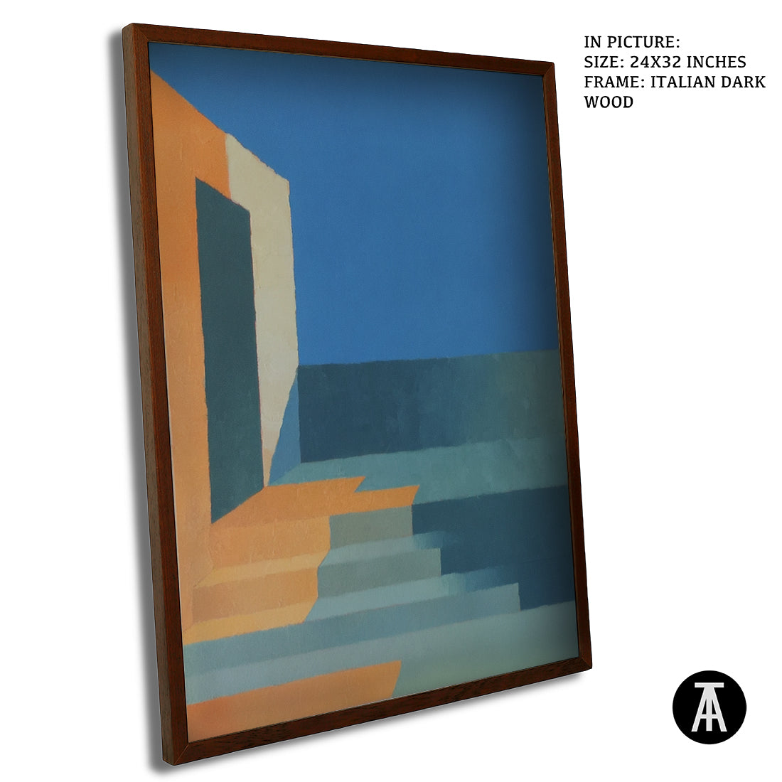 Artwork in Dark Wood Frame