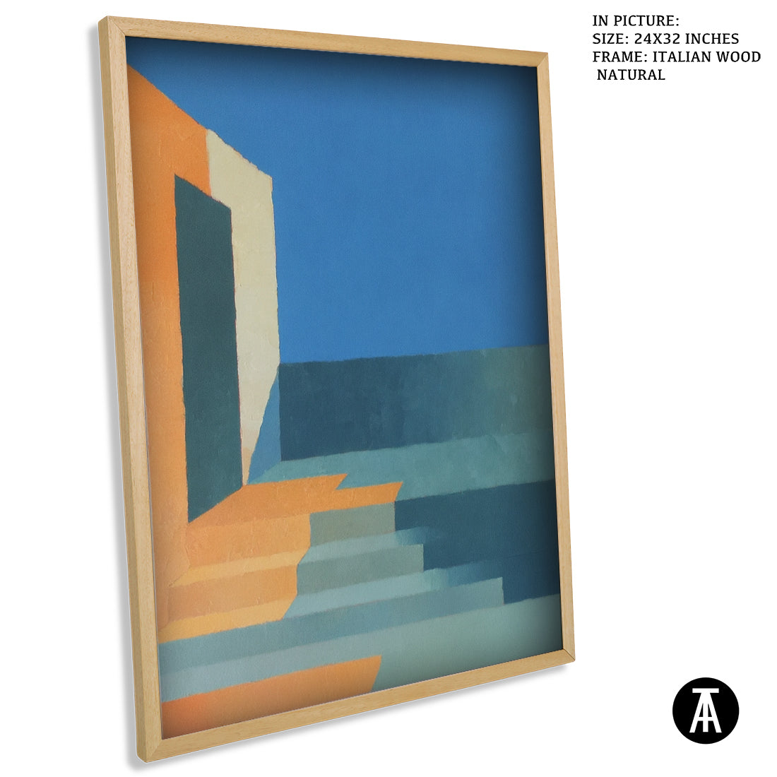 Artwork in Natural Wood Frame