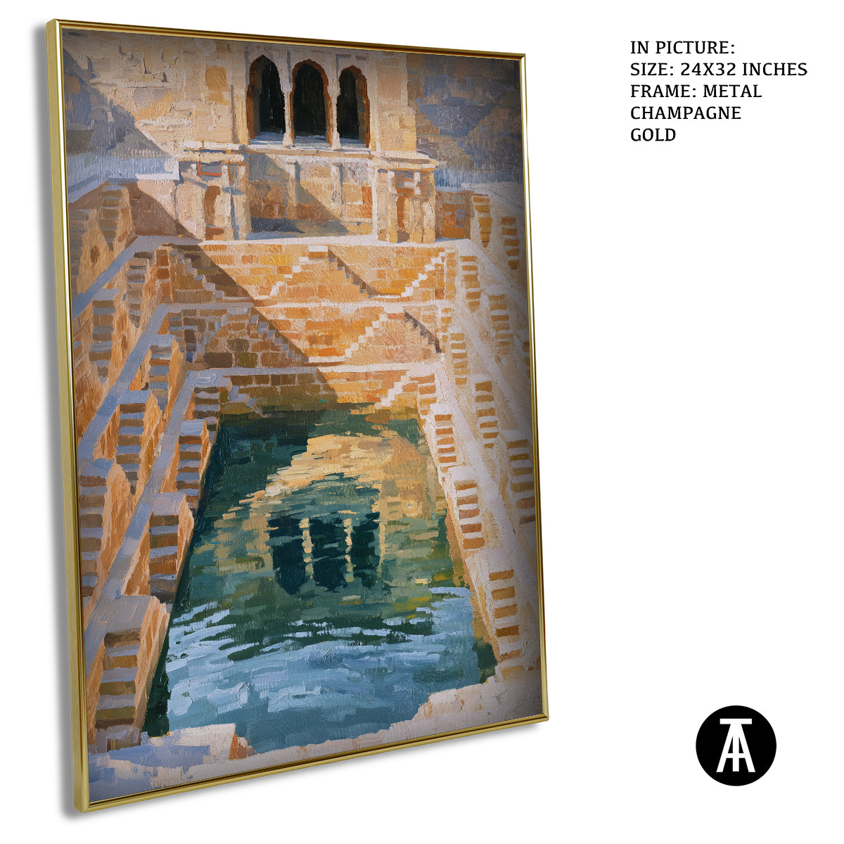 Artwork in Metal Champagne Gold Frame