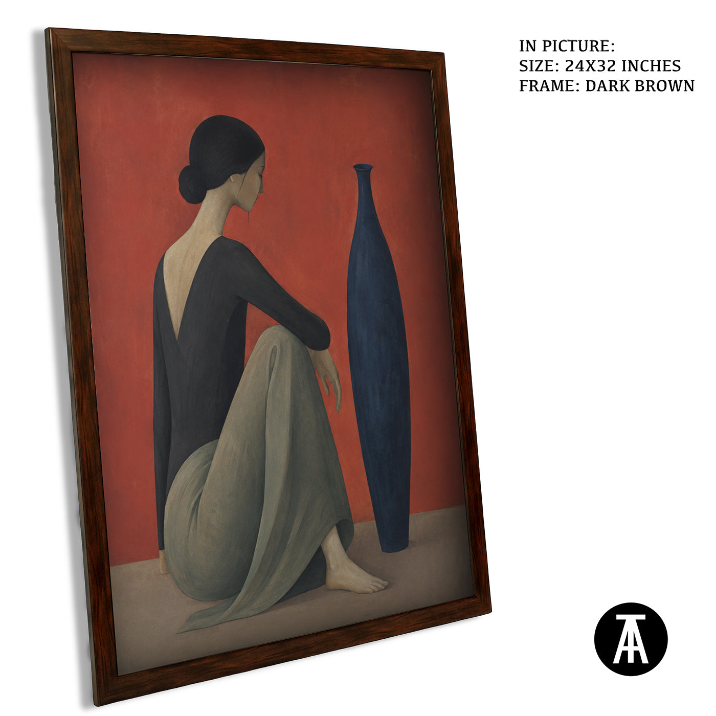 Artwork in Dark Brown Frame