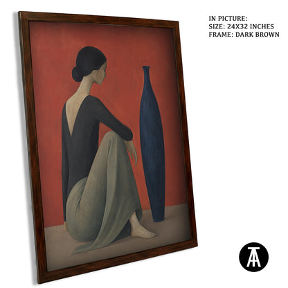Artwork in Dark Brown Frame