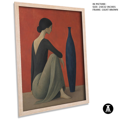Artwork in Light Brown Frame