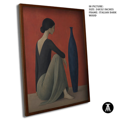 Artwork in Dark Wood Frame