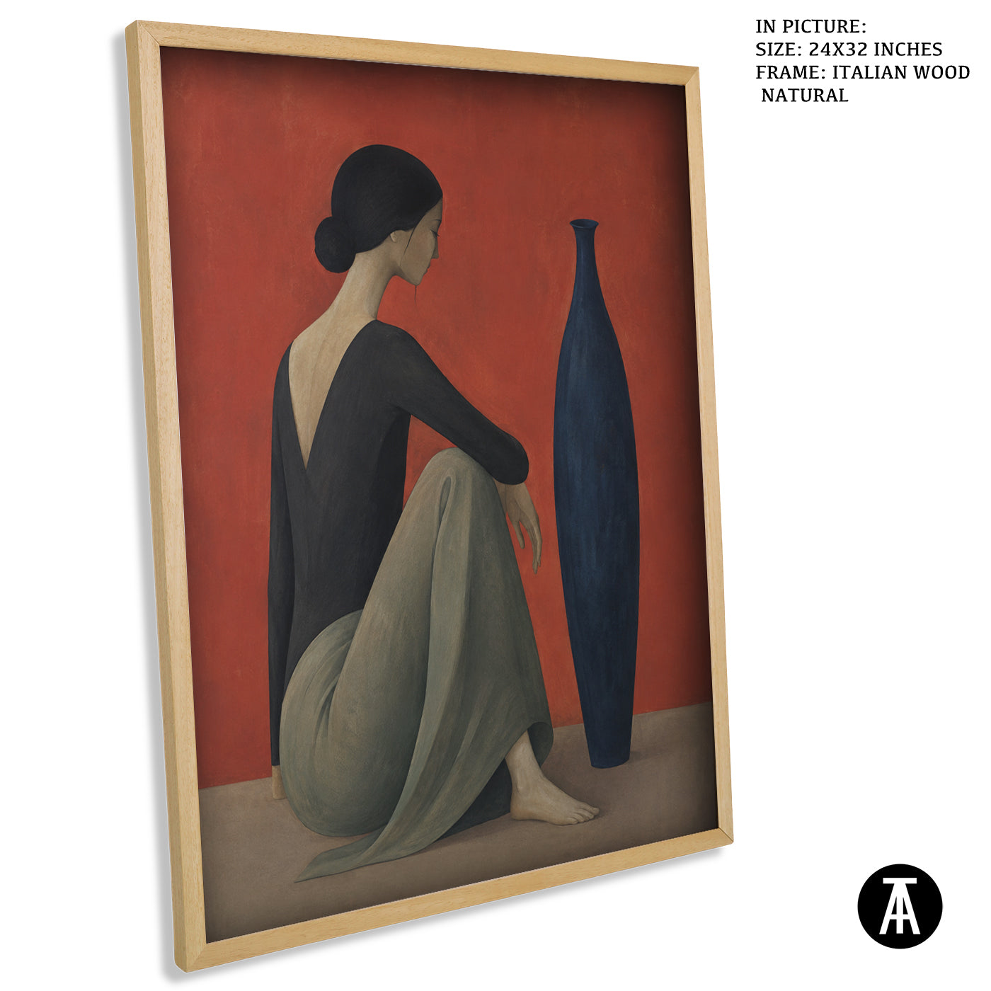 Artwork in Natural Wood Frame