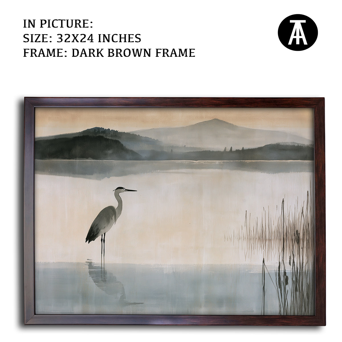 Artwork in Dark Brown Frame
