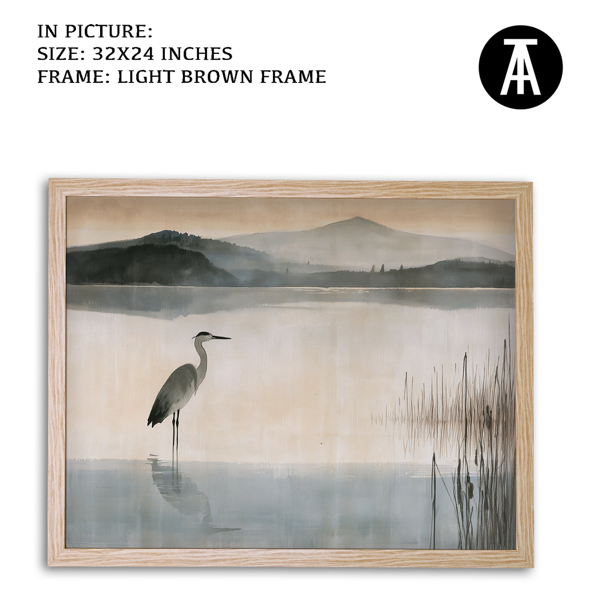 Artwork in Light Brown Frame