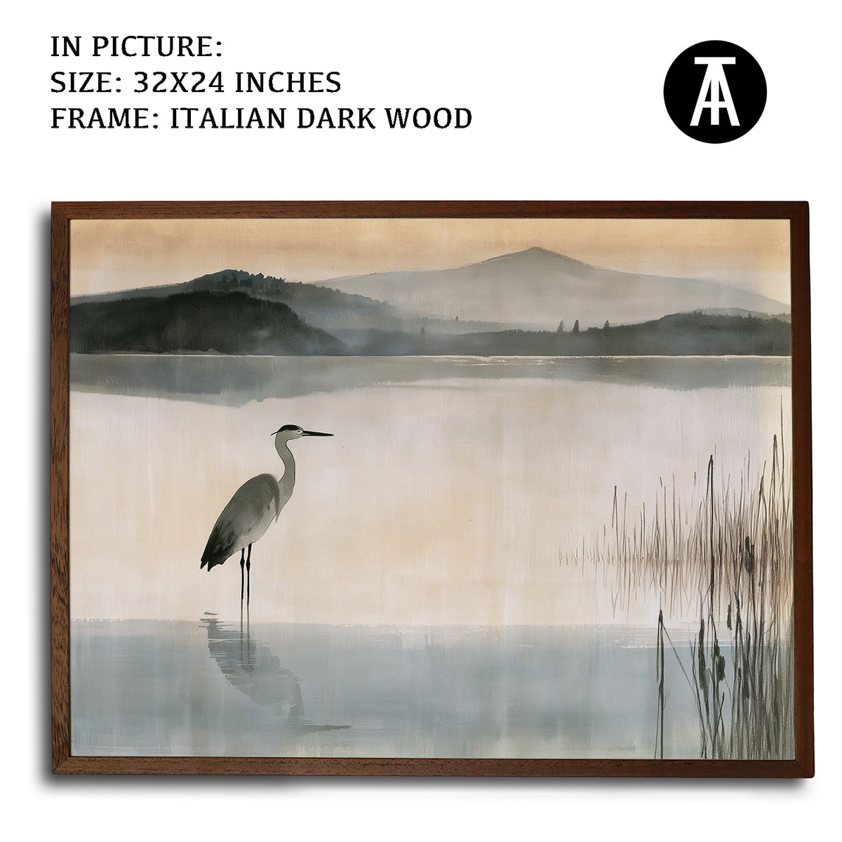 Artwork in Dark Wood Frame