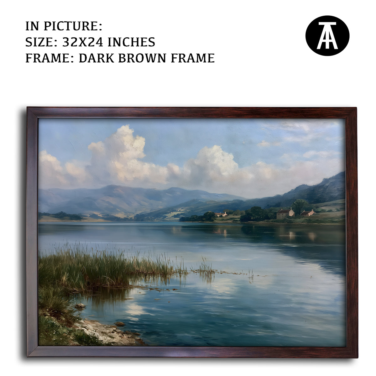 Artwork in Dark Brown Frame
