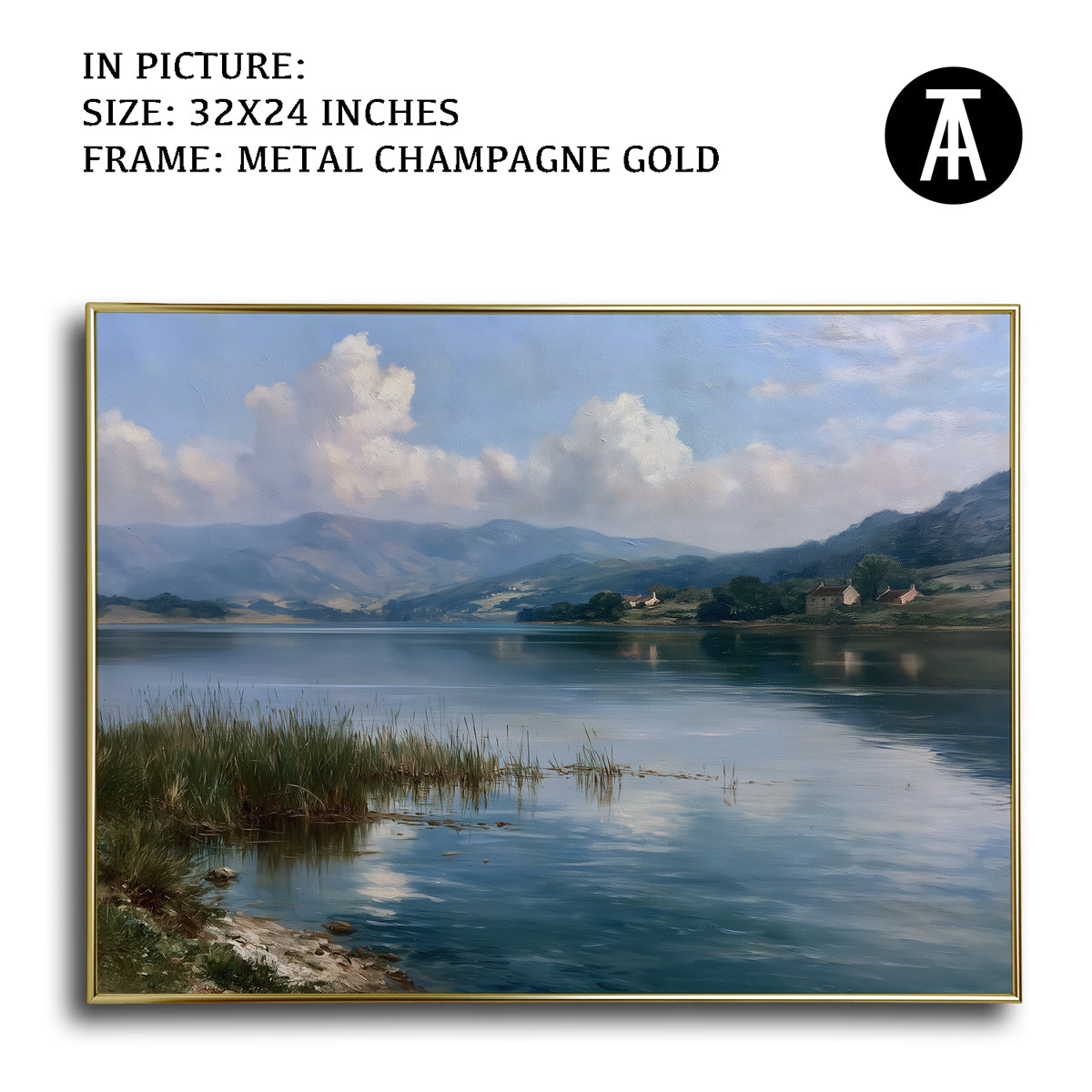 Artwork in Metal Champagne Gold Frame