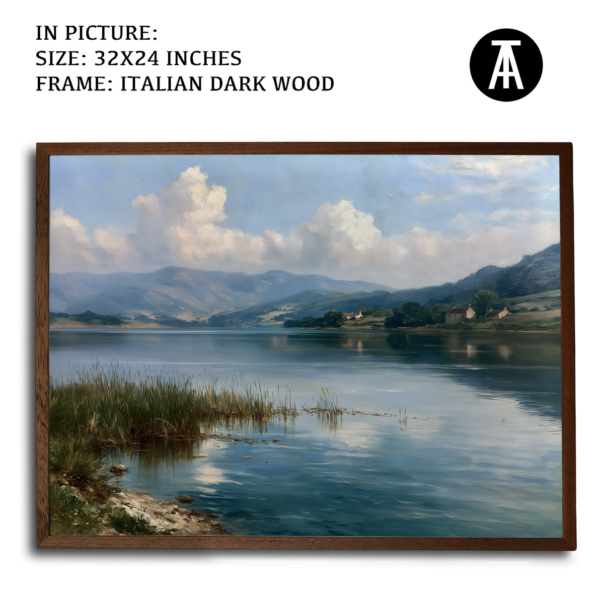Artwork in Dark Wood Frame