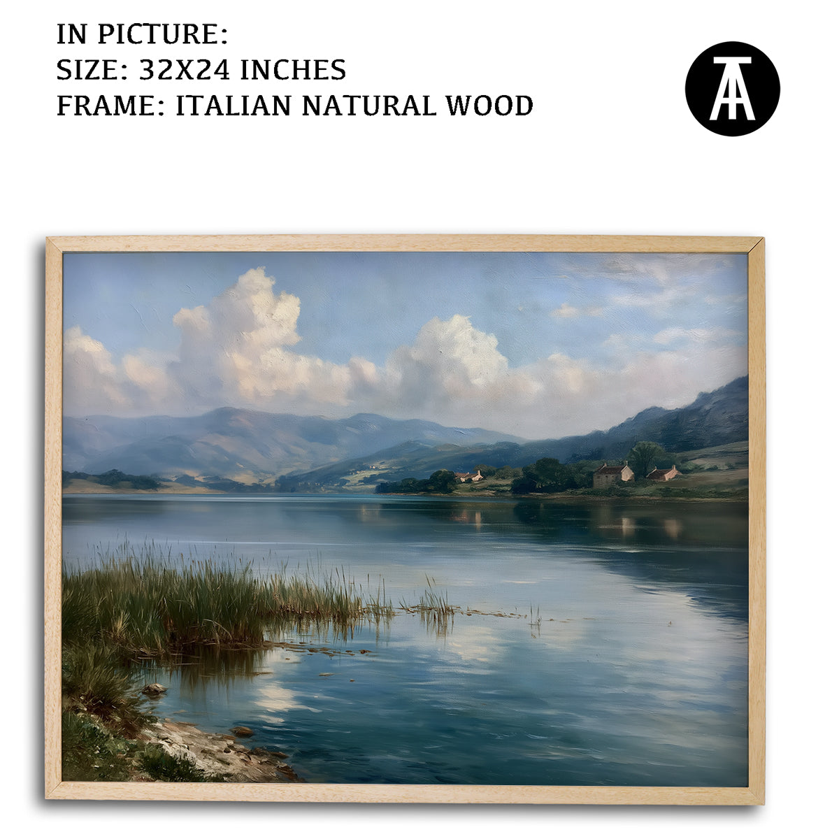 Artwork in Natural Wood Frame