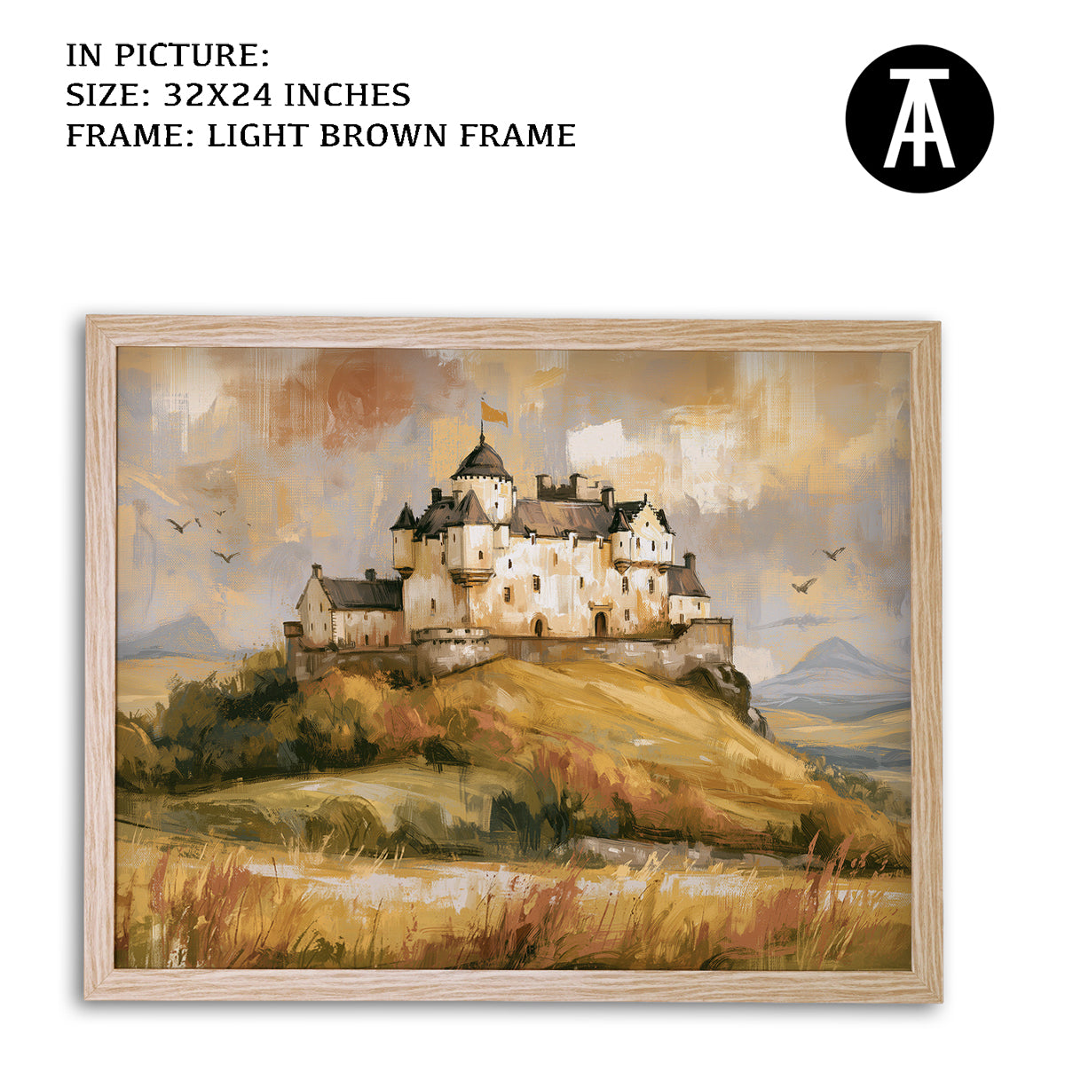 Artwork in Light Brown Frame