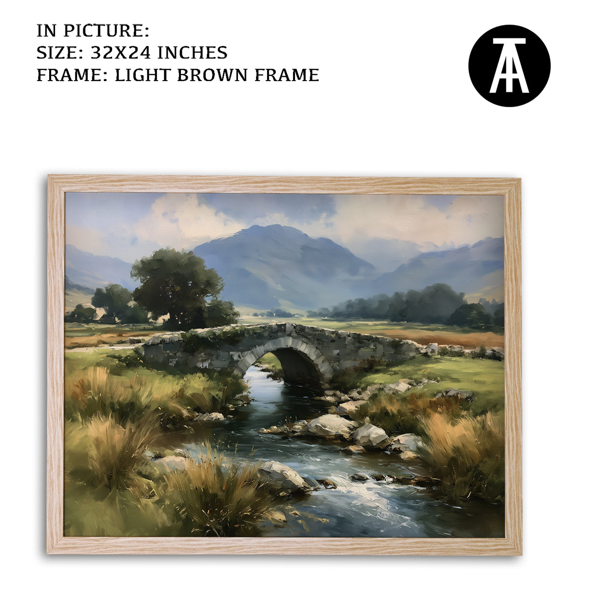 Artwork in Light Brown Frame